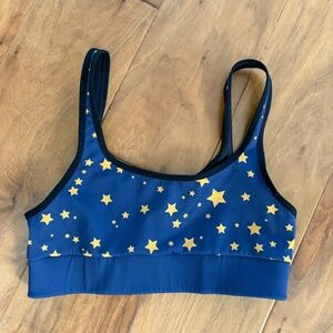 Brand New ULTRACOR Navy with Gold Stars Sports Bra M